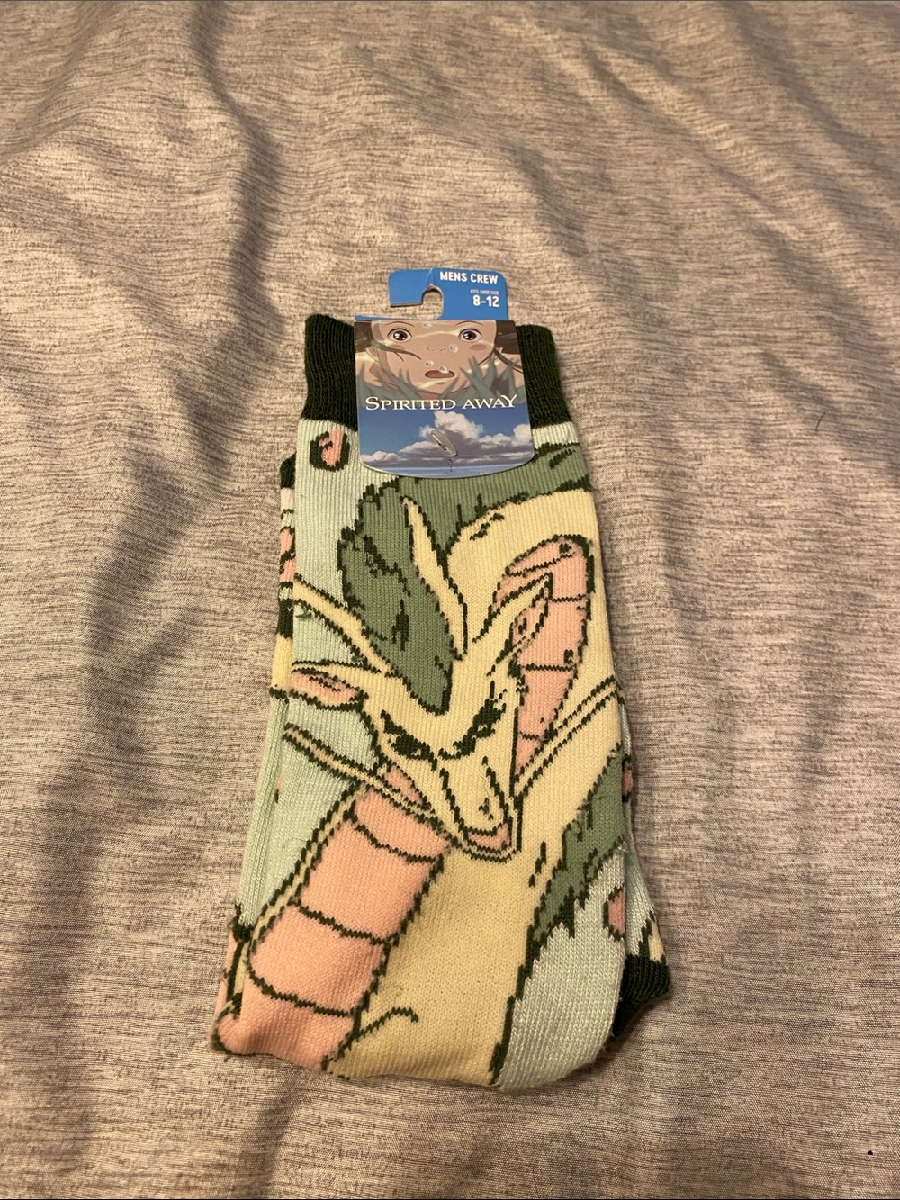Studio Ghibli Spirited Away Haku Sakura Mens Crew Socks Haku in Dragon Form NWT